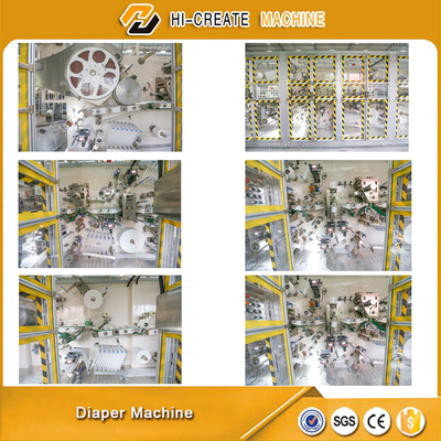 Servo Motor PLC Control Diaper Making Machine 400 Pcs/Min
