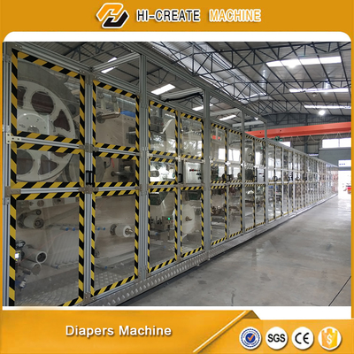 Servo Motor PLC Control Diaper Making Machine 400 Pcs/Min
