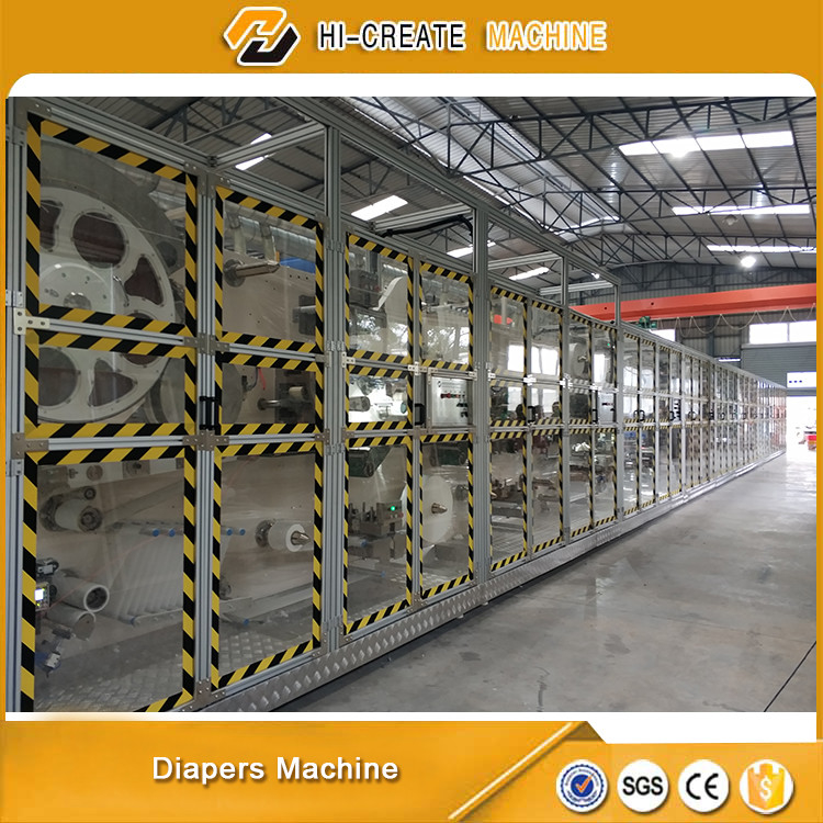 Servo Motor PLC Control Diaper Making Machine 400 Pcs/Min