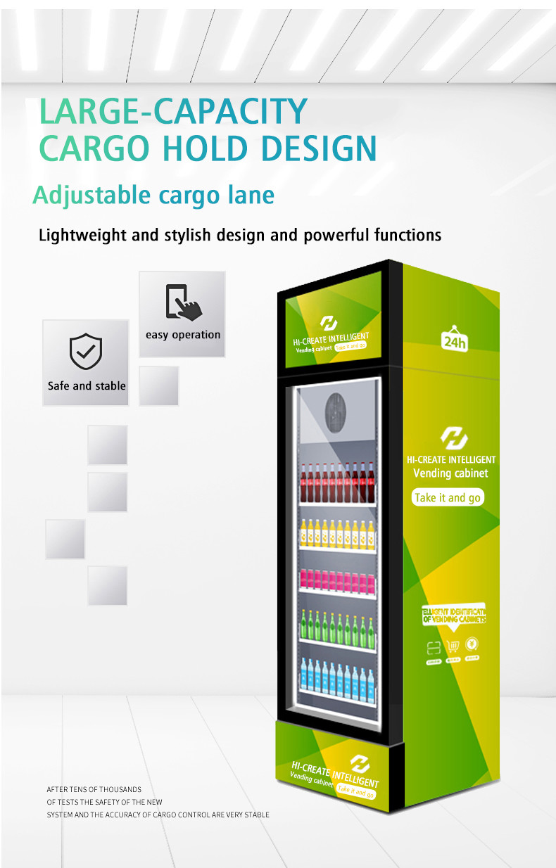 Self-service automatic touch screen drink snack vending machine